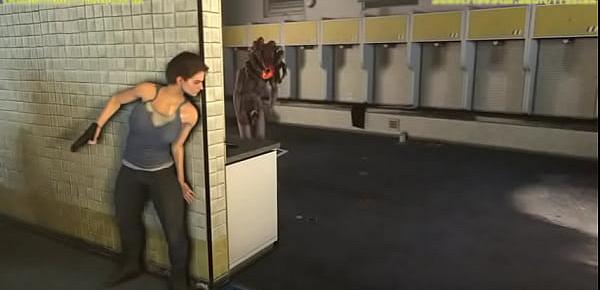  Jill Valentine in Trouble 3D Monster porn animation